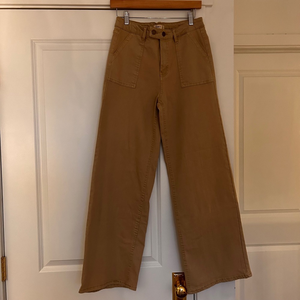 Oat New York Wide Leg Pants in Khaki Brown